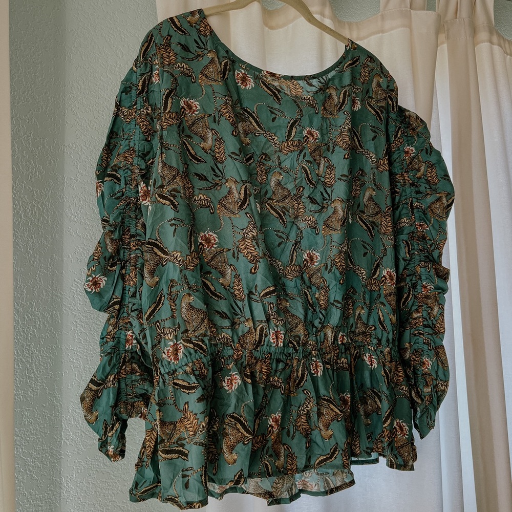 Caballero Ruched High Neck Blouse